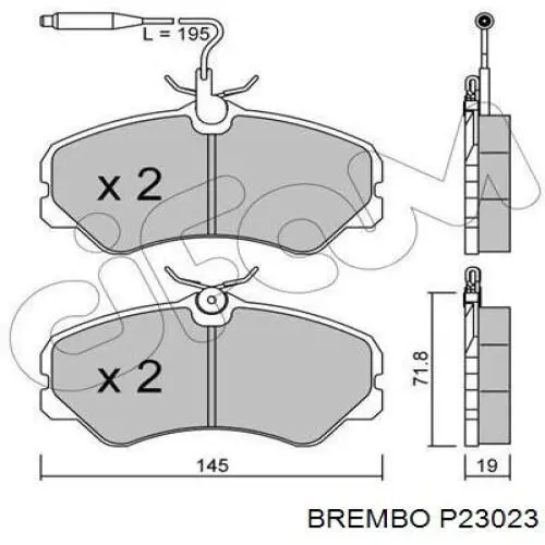 Передние тормозные колодки P23023 Brembo