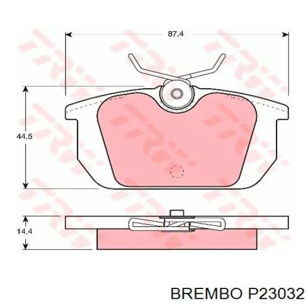 Купить P23032 Brembo Колодки тормозные задние, дисковые