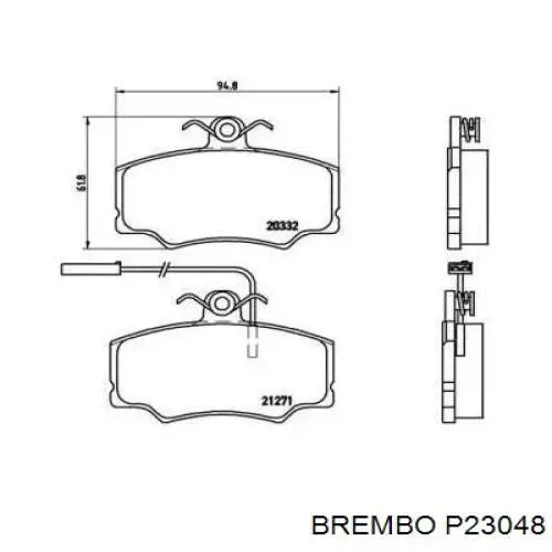 Передние тормозные колодки P23048 Brembo