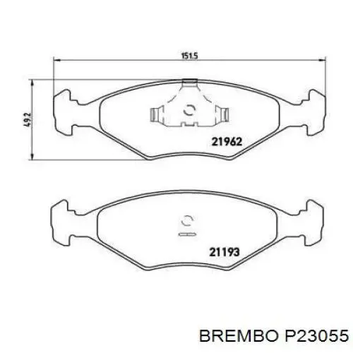 Передние тормозные колодки P23055 Brembo