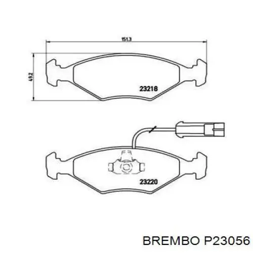 P23056 Brembo колодки тормозные передние дисковые