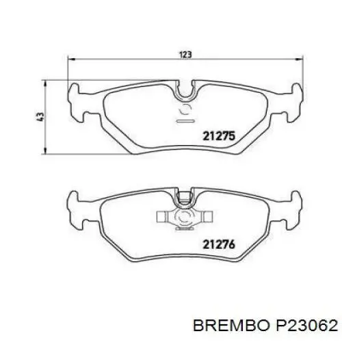 P23062 Brembo задние тормозные колодки