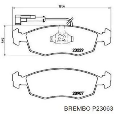 Передние тормозные колодки P23063 Brembo