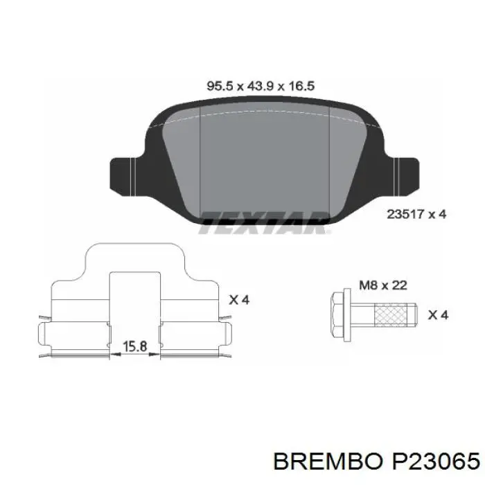 Купить P23065 Brembo Колодки тормозные задние, дисковые