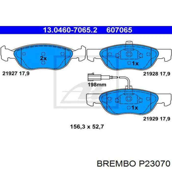 Тормозные колодки Brembo P23070