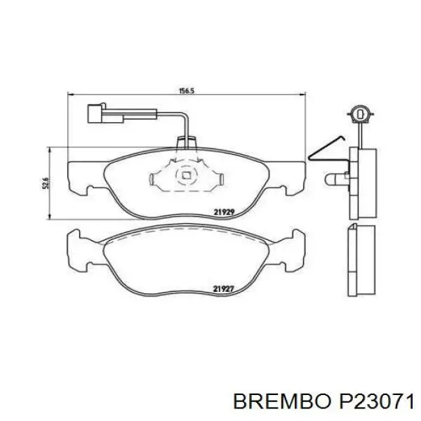 P23071 Brembo колодки тормозные передние дисковые