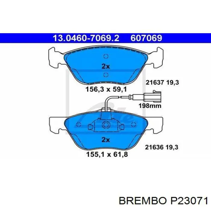 Передние тормозные колодки P23071 Brembo