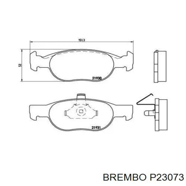 Передние тормозные колодки P23073 Brembo