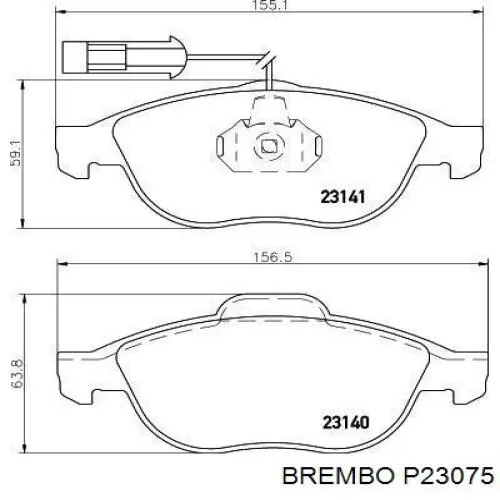 Тормозные колодки Brembo P23075
