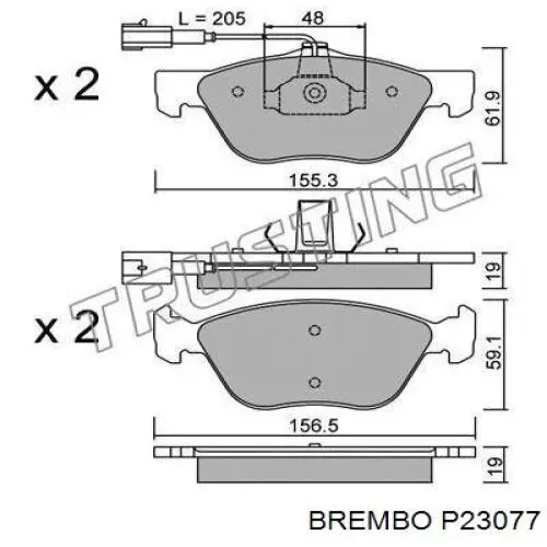 Колодки Brembo P23077 цена, от 45.58 USD