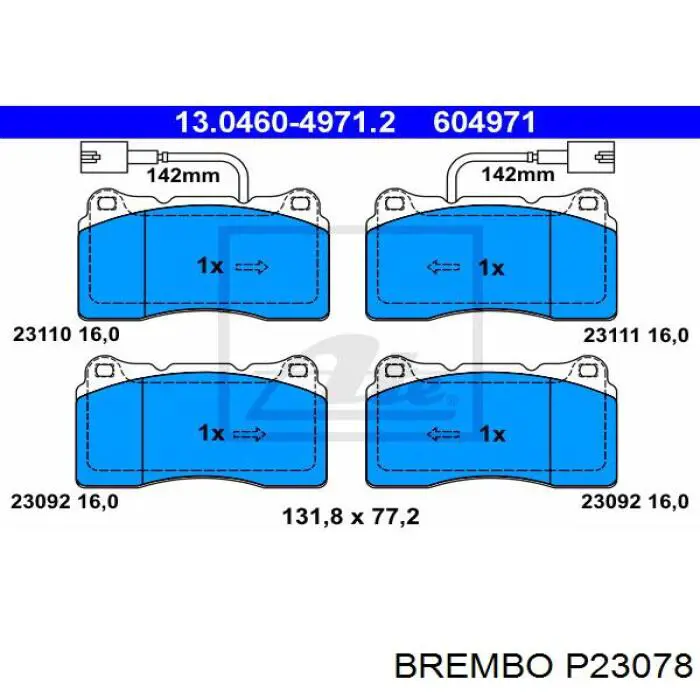 Колодки Brembo P23078 цена, от 45.81 USD