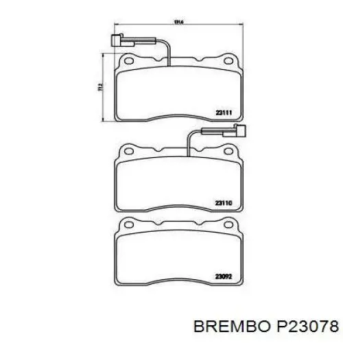 Купить P23078 Brembo Колодки тормозные