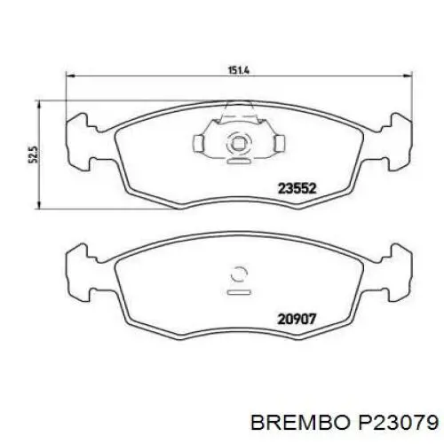 P23079 Brembo колодки тормозные передние дисковые