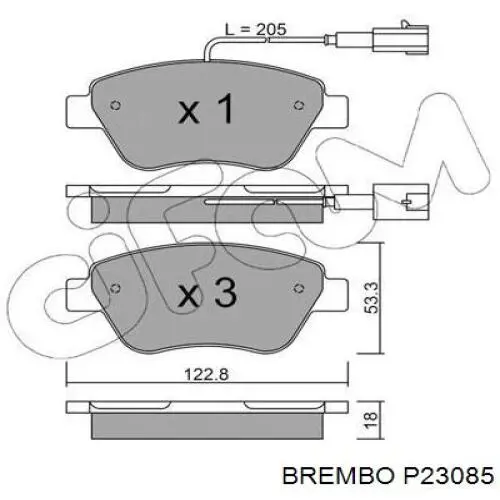 Тормозные колодки Brembo P23085