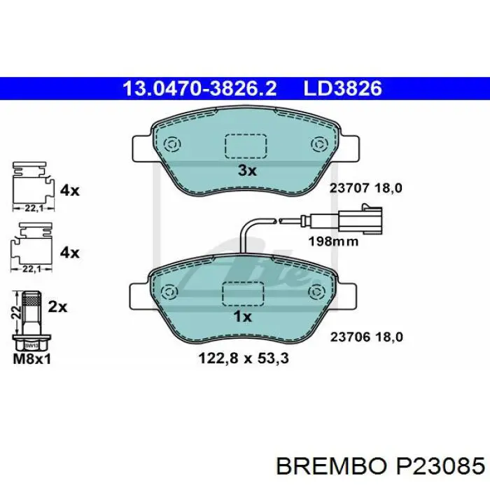 Купить P23085 Brembo Колодки тормозные