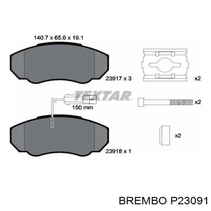 Купить P23091 Brembo Колодки тормозные