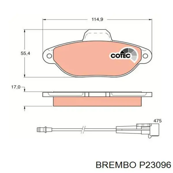 P23096 Brembo Колодки передние