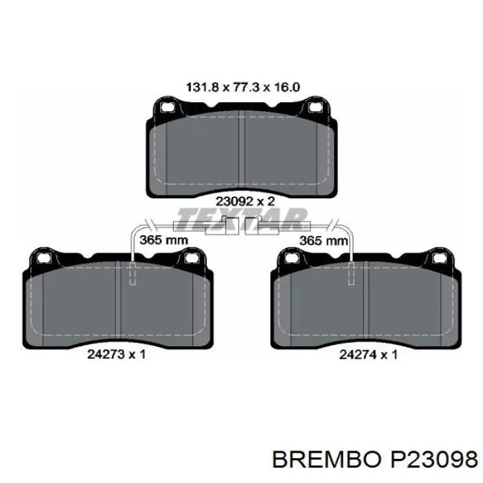 Передние тормозные колодки P23098 Brembo