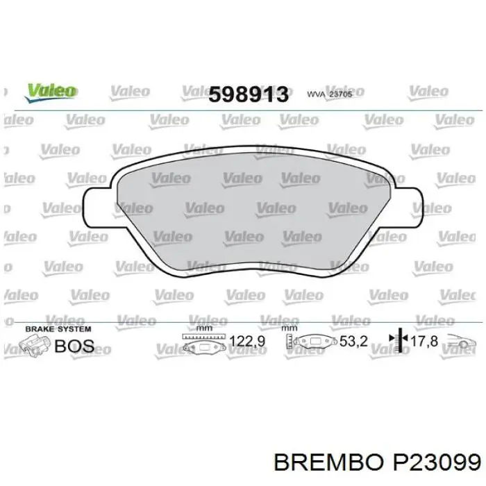 Купить P23099 Brembo Колодки тормозные