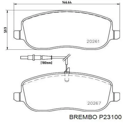 Передние тормозные колодки P23100 Brembo