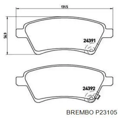 P23105 Brembo Колодки передние