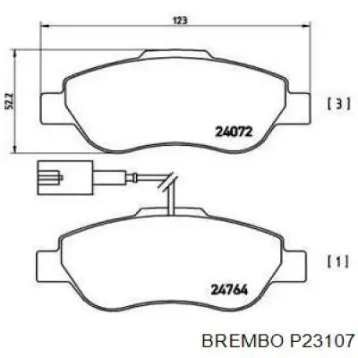 Передние тормозные колодки P23107 Brembo