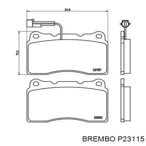 Передние тормозные колодки P23115 Brembo