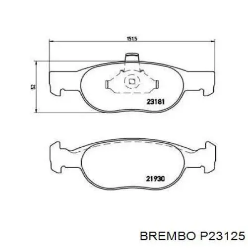 Передние тормозные колодки P23125 Brembo