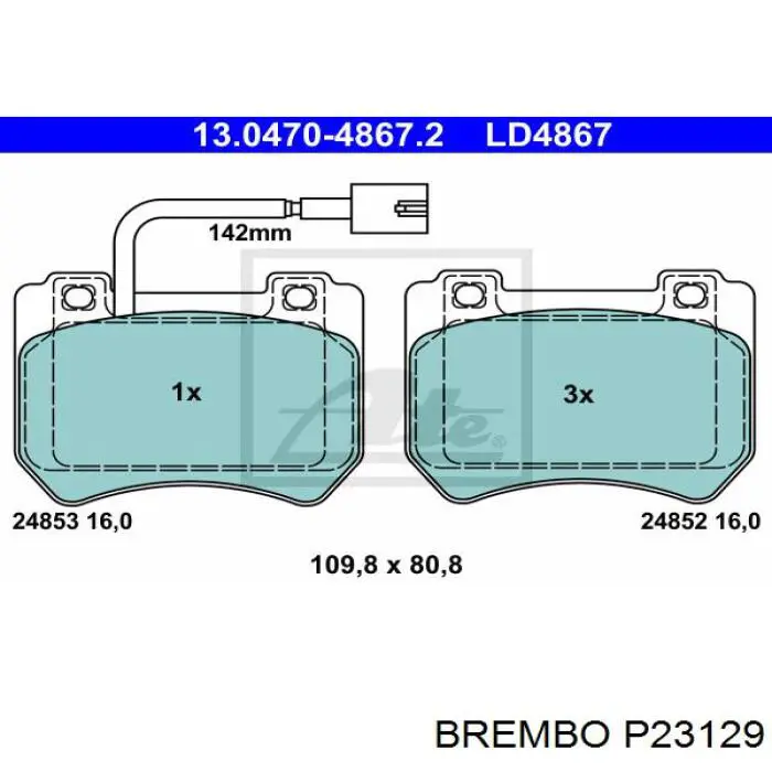 Купить P23129 Brembo Колодки тормозные