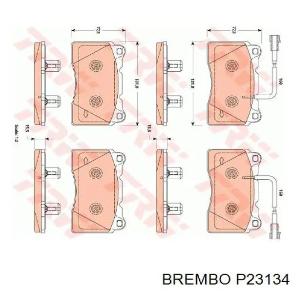 Передние тормозные колодки P23134 Brembo