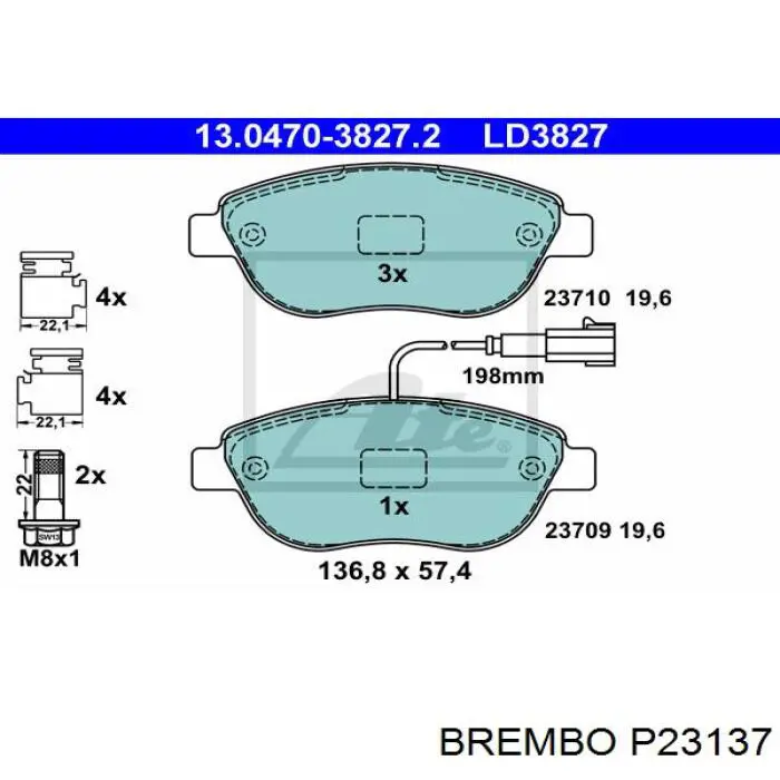 Купить P23137 Brembo Колодки тормозные
