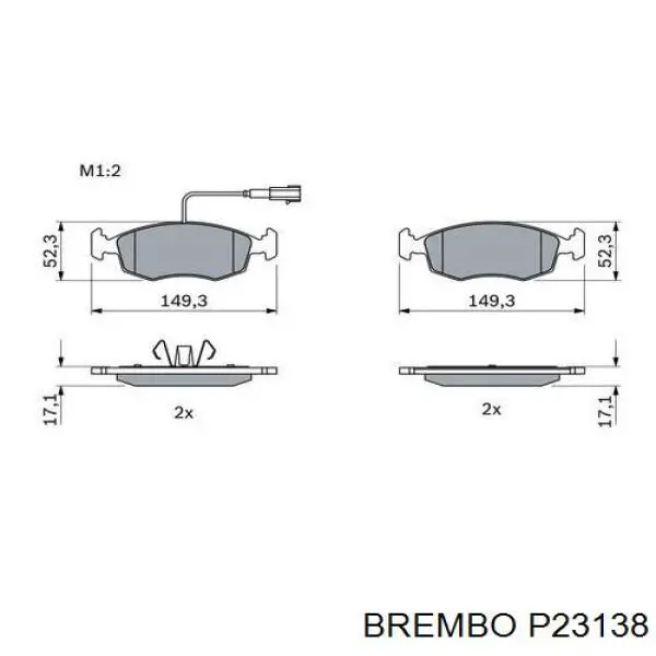 P23138 Brembo Колодки передние