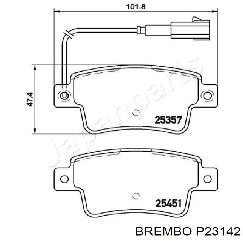P23142 Brembo колодки тормозные задние дисковые