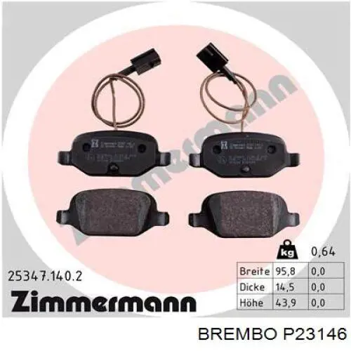 Купить P23146 Brembo Колодки тормозные