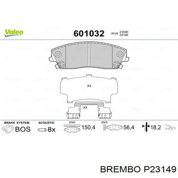 Передние тормозные колодки P23149 Brembo
