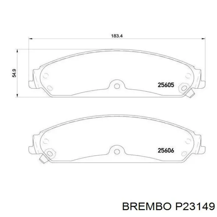 P23149 Brembo колодки тормозные передние дисковые