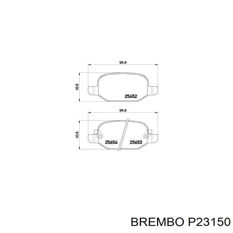 P23150 Brembo sapatas do freio traseiras de disco