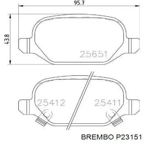 P23151 Brembo задние тормозные колодки
