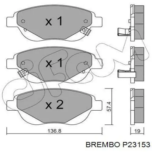 Колодки Brembo P23153 цена, от 36.51 USD