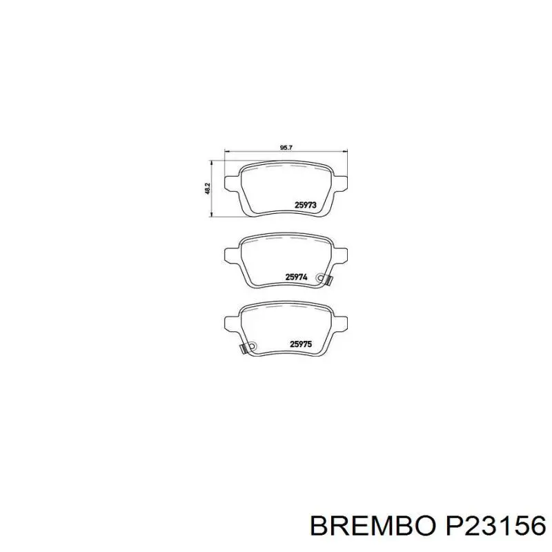 Купить P23156 Brembo Колодки тормозные задние, дисковые