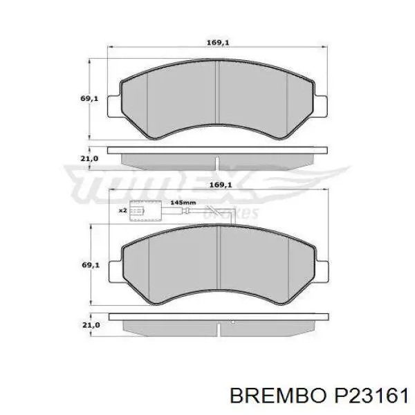 Передние тормозные колодки P23161 Brembo