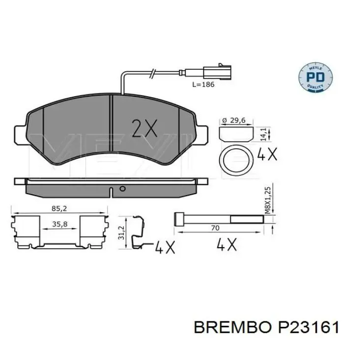 Купить P23161 Brembo Колодки тормозные
