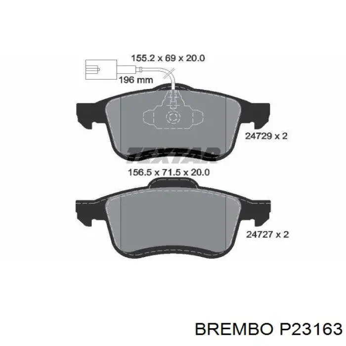 Передние тормозные колодки P23163 Brembo