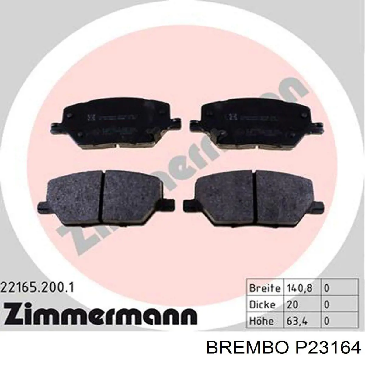 Тормозные колодки Brembo P23164