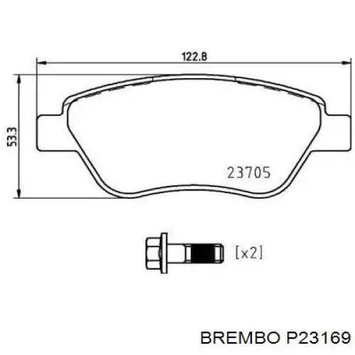 Передние тормозные колодки P23169 Brembo