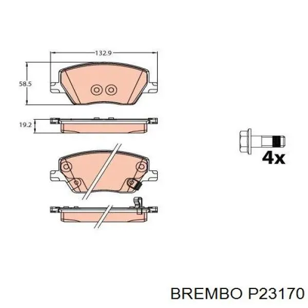 Передние тормозные колодки P23170 Brembo