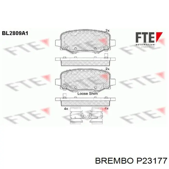 Задние тормозные колодки P23177 Brembo