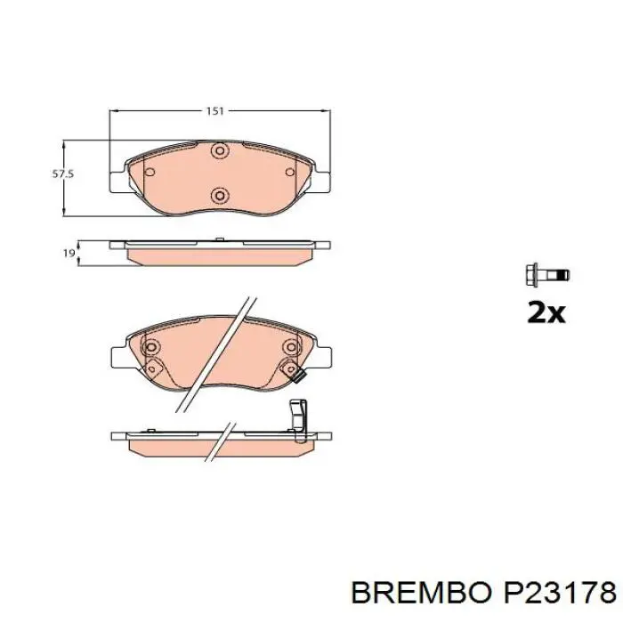 Купить P23178 Brembo Колодки тормозные