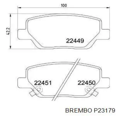 P23179 Brembo sapatas do freio traseiras de disco