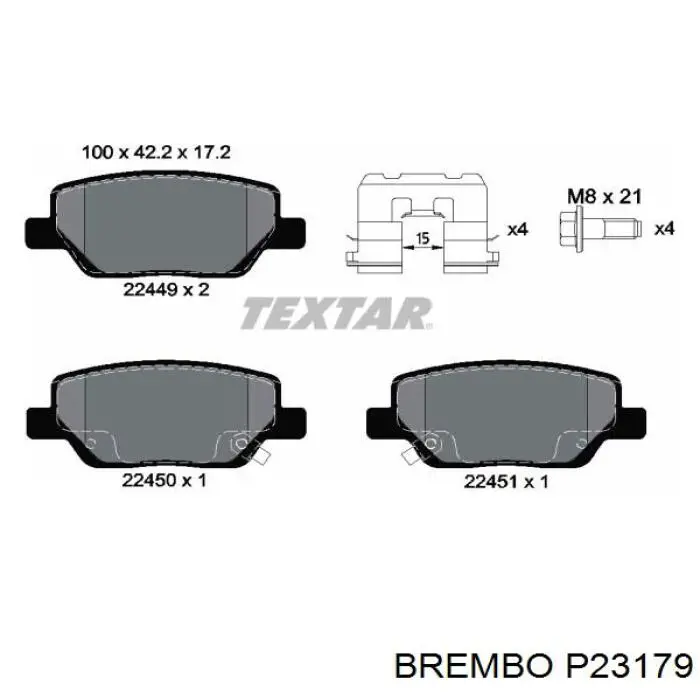 Колодки дисковые  Brembo P23179 цена, от 28.21 USD
